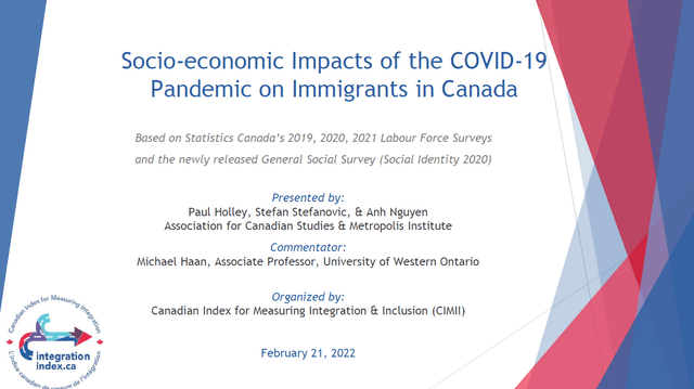 Socio-economic Impacts of the COVID-19 Pandemic on Immigrants in Canada
