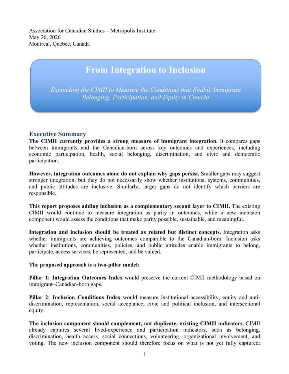 From Integration to Inclusion: Proposed Methodology