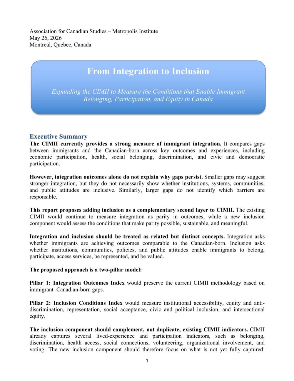 De l'intégration à l'inclusion : méthodologie proposée (en anglais seulement)